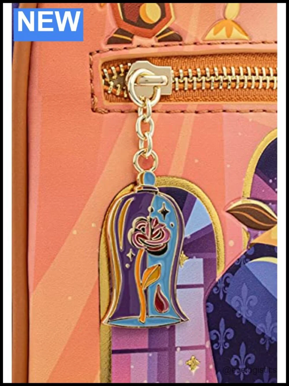 Faux Leather Double Strap Shoulder Bag - Beauty and the Beast Ballroom Scene